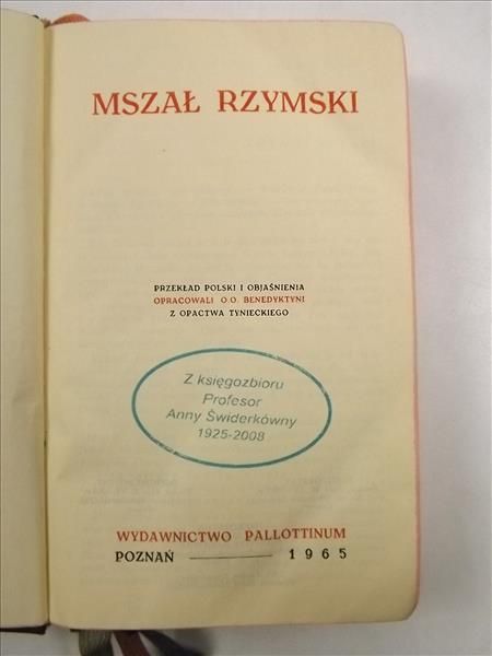 Mszał Rzymski w polskim przekładzie