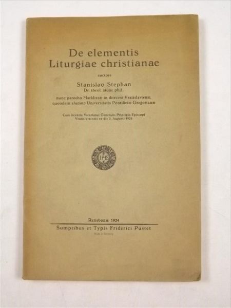 De elementis Liturgiae christianae, 1924 r.