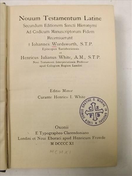 Nouum Testamentum Latine ,ok. 1911 r.