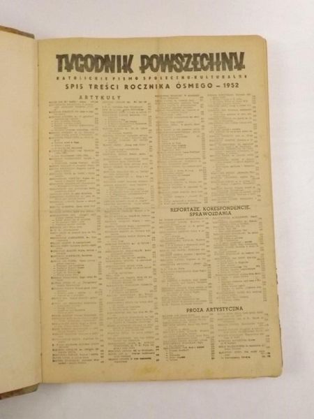 Tygodnik Powszechny 1952 ROCZNIK!