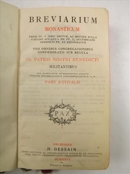 Breviarium Monasticum, 1926 r.
