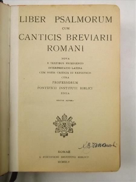 Liber Psalmorium Cum Canticis Breviari Romani, 1945 r.