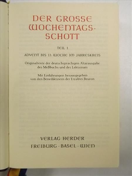 Der Grosse Wochentags  Schott, t. I