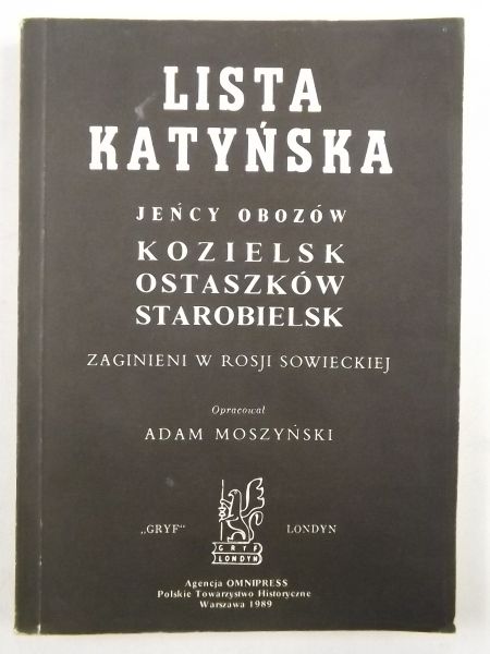 Moszyński Adam - Lista Katyńska