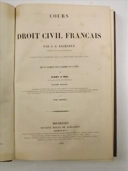 Cours Droit Civil Francais, t. I, 1842 r.