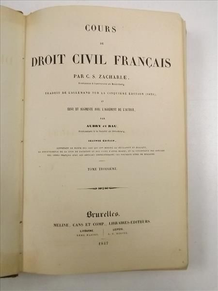 Cours Droit Civil Francais, t. III, 1847 r.