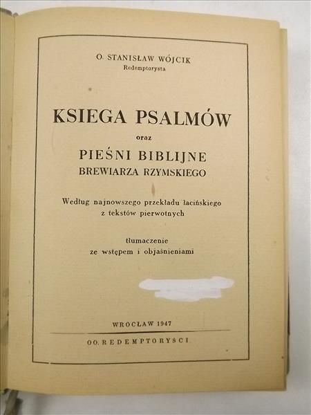 Księga Psalmów oraz Pieśni Biblijne Brewiarza Rzymskiego, 1947 r.