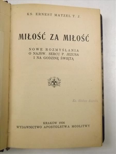 Matzel Ernest - Miłość za miłość, 1936 r.