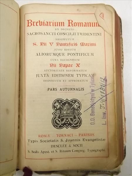 Breviarium Romanum, Pars Autumnalis, ok. 1926 r.