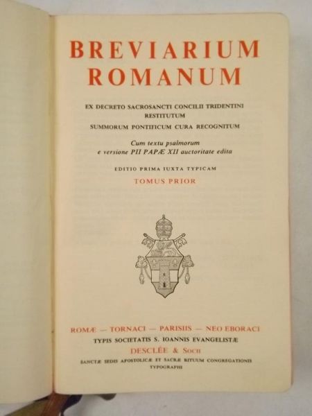 Breviarum Romanum, Tomus Prior