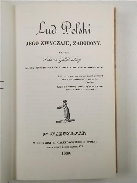 Lud Polski. jego zwyczaje, zabobony, reprint z 1830 r.