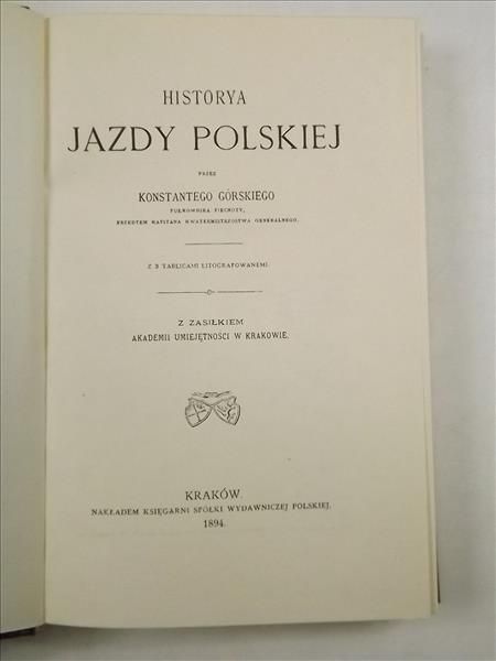 Historya Jazdy Polskiej, reprint 1894 r.