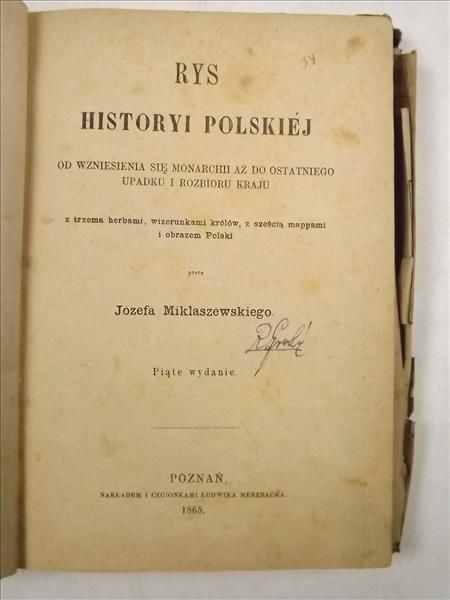 Rys Historyi Polskiej, 1865 r.