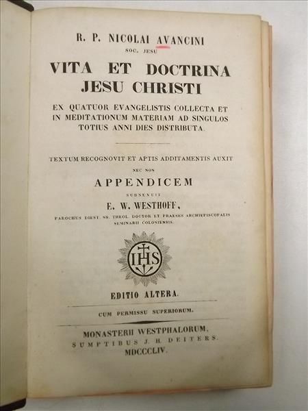 Vita et Doctrina Jesu Christi, 1854 r.
