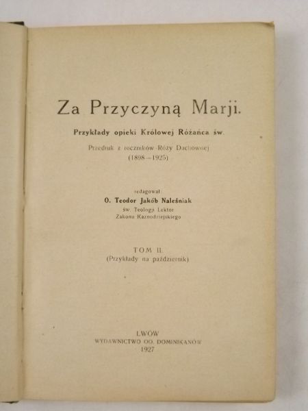 Za przyczyną Marji, Tom II, 1927 r.