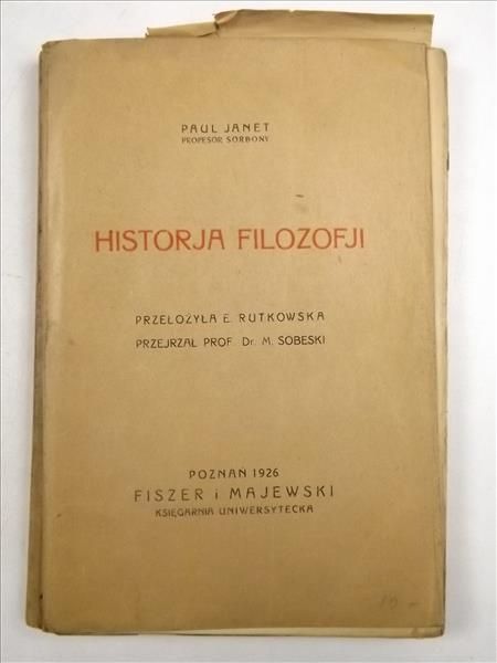 Janet Paul - Historja filozofji, 1926 r.