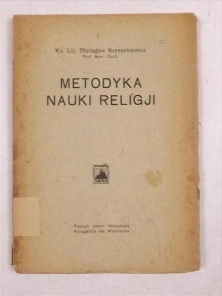 Metodyka nauki religii, 1921 r.