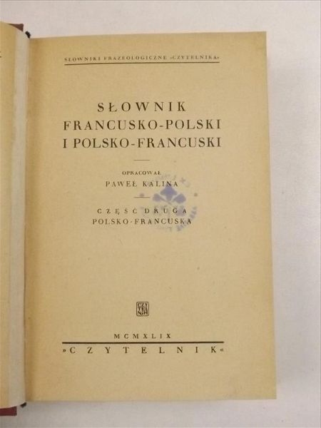 Słownik francusko-polski i polsko-francuski, 1949 r.