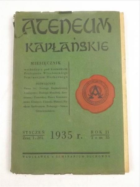 Ateneum Kapłańskie - Mięsięcznik 1/201, 1935 r.