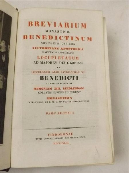 Breviarium Monastico-Benedictinum, 1843 r.