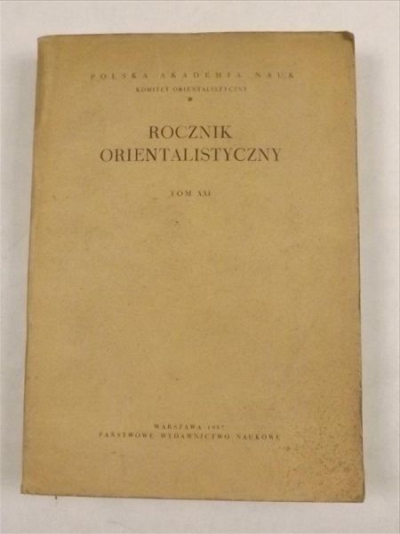 Rocznik orientalistyczny, Tom XXI, 1957 r.