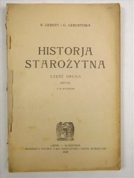 Historja Starożytna, cz. II, 1922 r.