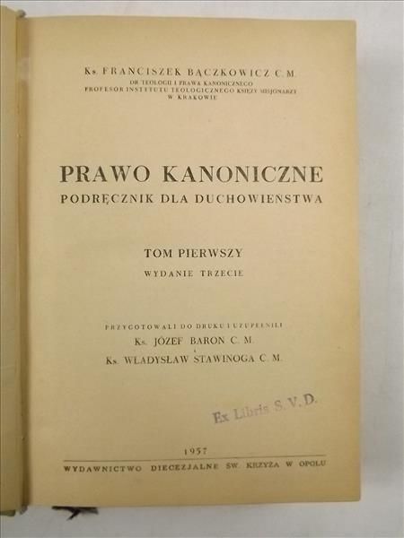 Prawo kanoniczne. Podręcznik dla duchowieństwa, t.I