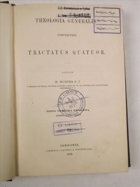 Theologia Dogmaticae, Theologia Generalis: Tractatus Quatuor, 1903 r.