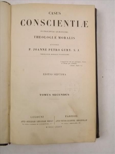 Casus Conscientiae, 1885 r.