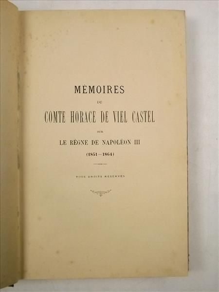 Mémoires du comte   Viel Castel, 1883 r.