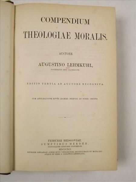 Compendium Theologiae Moralis, 1891 r.