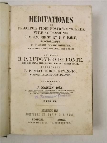 De Ponte Ludovico  - Meditationes,  1857 r.