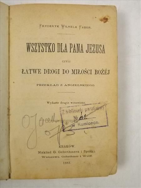 Wszystko dla Pana Jezusa, 1882 r.