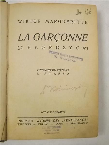 Margueritte Wiktor - La Garconne,  1920 r.