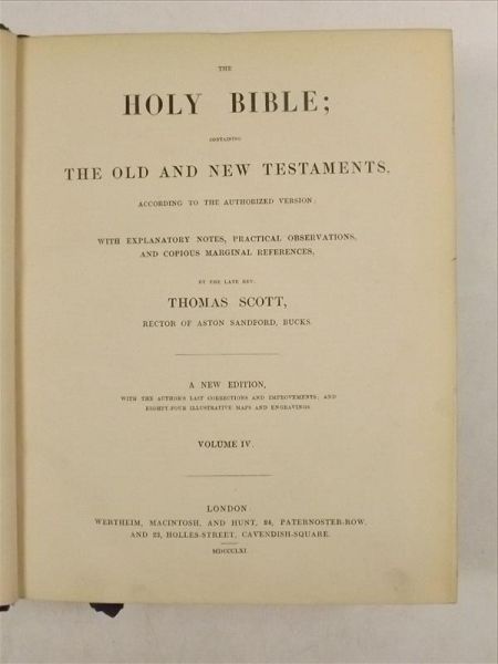 The Holy Bible, containing the Old and New Testaments, vol. IV 1861 r.