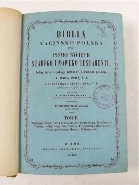 Biblia łacińsko-polska Tom II, 1863 r.