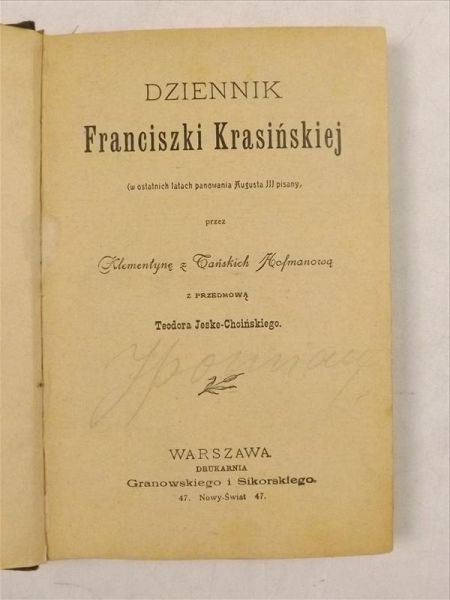 Dziennik Franciszki Krasińskiej, 1898 r.