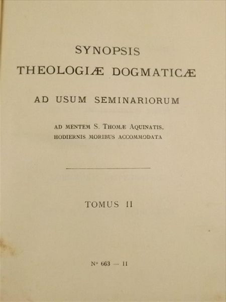 Synopsis Theologiae Dogmaticae, 1926 r.