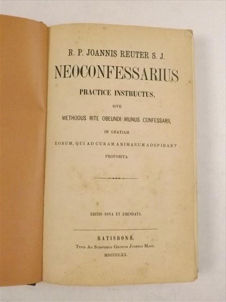 Neoconfessarius Practice Instructus, 1870 r.