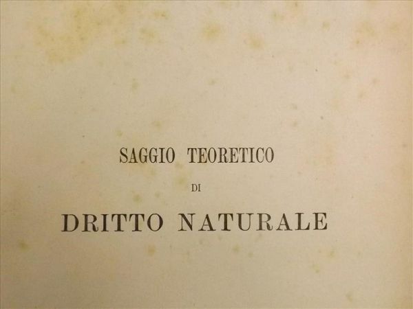 Saggio Teoretico Di Dritto Naturale, tom II, 1883 r.