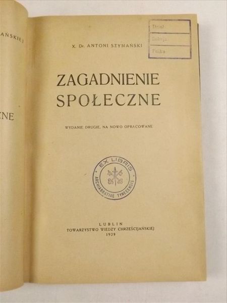 Zagadnienie społeczne, 1929 r.