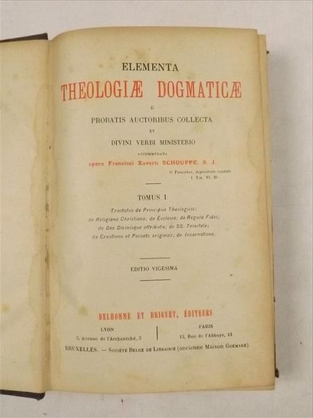 Elementa Theologiae Dogmaticae e probatis auctoribus collecta et Divini Verbi Ministerio, Tomus I, 1862 r.
