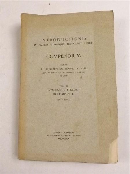 Introductionis in Sacros Utriusque Testamenti Libros Compendium. Vol.III, 1929 r.