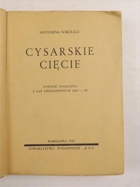 Cysarskie cięcie, 1935 r.