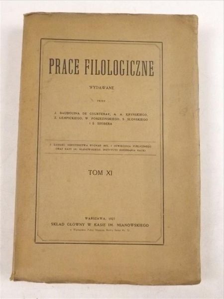 Prace filologiczne. Tom XI, 1927 r.