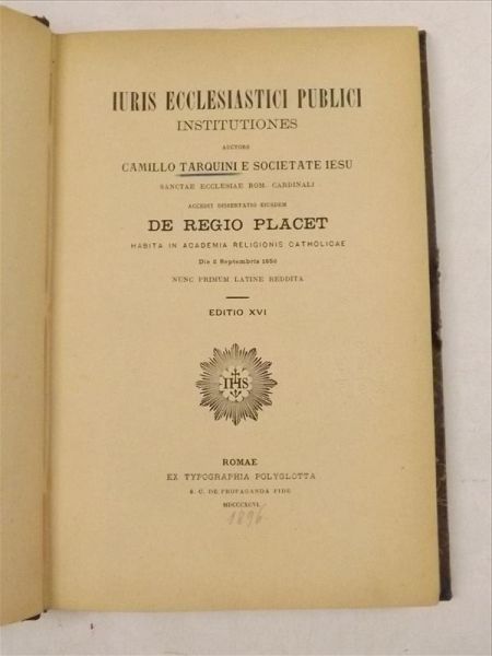 Iuris Ecclesiastici Publici Institutiones, 1896 r.