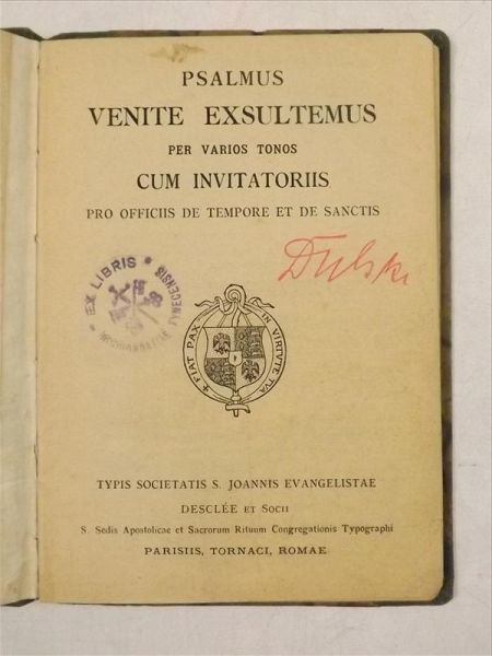 Psalmus Venite Exsultemus, 1928 r.