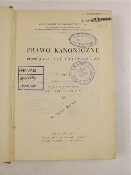 Prawo Kanonicze, T. I, 1932 r.