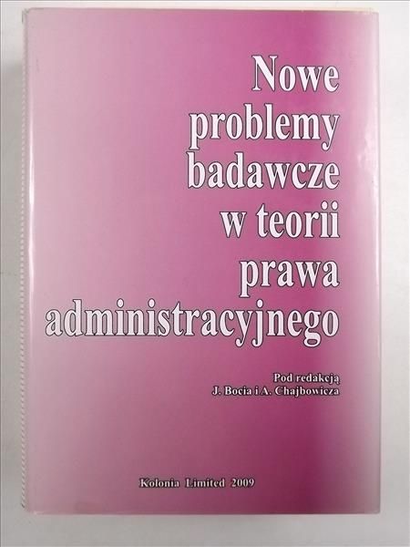 owe problemy badawcze w teorii prawa administracyjnego