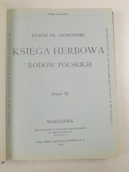 Księga herbowa rodów polskich, Reprint z 1901 r.
